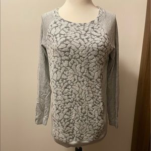 Lou & Gray Sweater Animal Print With Zip Pockets